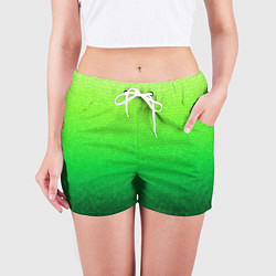 Шорты женские Градиент мозаика зелёный в тёмный, цвет: 3D-принт — фото 2