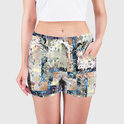 Женские шорты Цветочная геометрическая абстракция / 3D-принт – фото 3