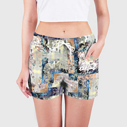 Шорты женские Цветочная геометрическая абстракция, цвет: 3D-принт — фото 2