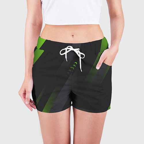 Женские шорты Color black green / 3D-принт – фото 3