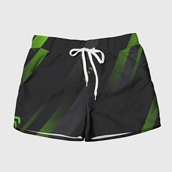 Шорты женские Color black green, цвет: 3D-принт
