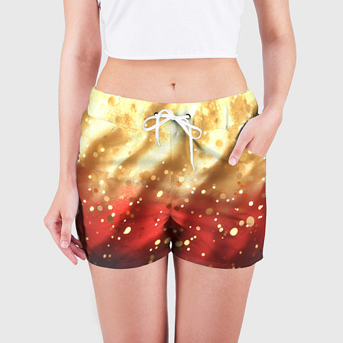 Женские шорты Волнистая текстура с блестками / 3D-принт – фото 3