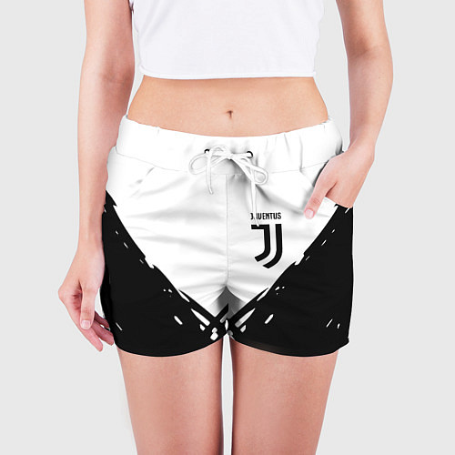 Женские шорты Juventus geometry black / 3D-принт – фото 3
