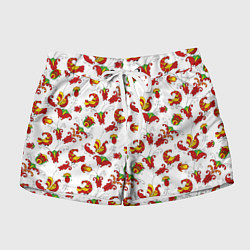 Шорты женские Русский народный орнамент в стиле росписей Северно, цвет: 3D-принт