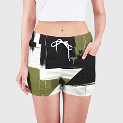 Шорты женские Tesla логотип, цвет: 3D-принт — фото 2