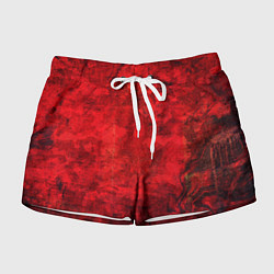 Женские шорты Абстракция - red shabby wall