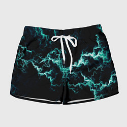 Шорты женские Lightning light blue glow, цвет: 3D-принт