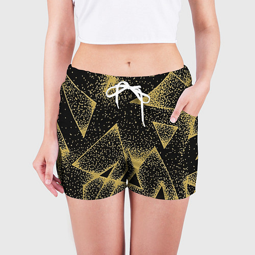 Женские шорты Triangle yellow with dots / 3D-принт – фото 3