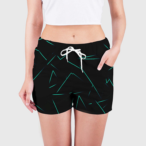 Женские шорты Color turquoise line / 3D-принт – фото 3