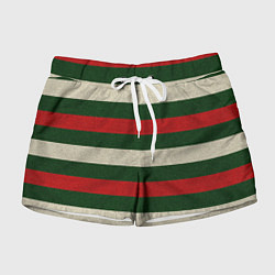 Шорты женские Цветные лини текстура ткани, цвет: 3D-принт