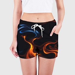 Шорты женские The color is fire orange, цвет: 3D-принт — фото 2