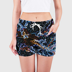 Шорты женские Звёздно-кислотная абстракция, цвет: 3D-принт — фото 2