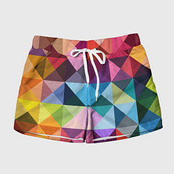 Шорты женские Цветные квадраты, цвет: 3D-принт