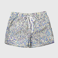 Шорты женские Мелкая мозаика перламутровый серо-голубой, цвет: 3D-принт