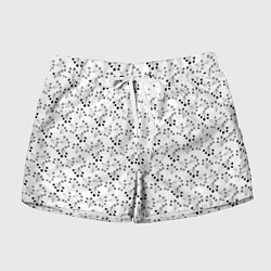 Женские шорты Черно белый ягодный узор ретро