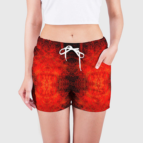 Женские шорты Красно-черная кожа дракона / 3D-принт – фото 3