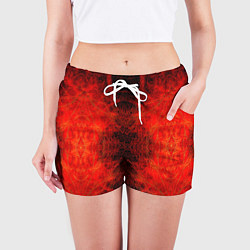 Шорты женские Красно-черная кожа дракона, цвет: 3D-принт — фото 2