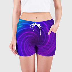 Шорты женские Фиолетовая спираль, цвет: 3D-принт — фото 2