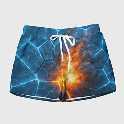 Шорты женские Взрыв из объемных плит, цвет: 3D-принт