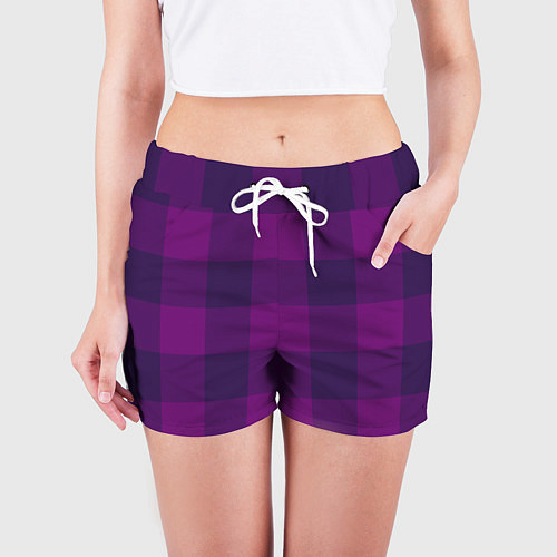 Женские шорты Баклажан ультрафиолет / 3D-принт – фото 3