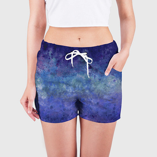 Женские шорты Абстракция - blue tunnel / 3D-принт – фото 3