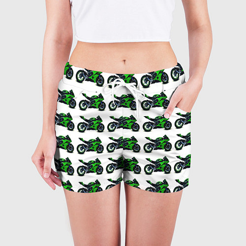 Женские шорты Motorbike green / 3D-принт – фото 3