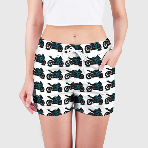 Женские шорты Motorbike blue / 3D-принт – фото 3