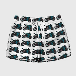 Шорты женские Motorbike blue, цвет: 3D-принт