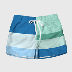 Шорты женские Мятное небо колор-блок, цвет: 3D-принт