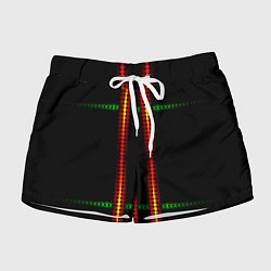 Женские шорты Neon black green circles