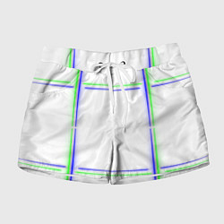 Шорты женские Neon white green light blue, цвет: 3D-принт