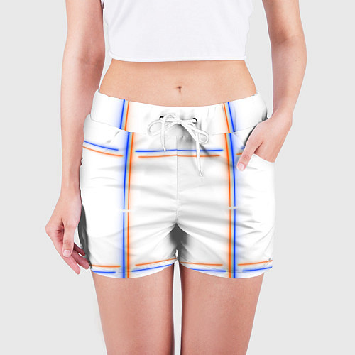 Женские шорты Neon white orange blue / 3D-принт – фото 3