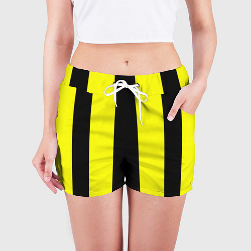 Женские шорты Color yellow black line / 3D-принт – фото 3