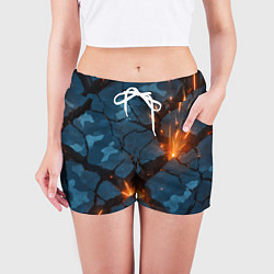 Шорты женские Разлом камуфляжный плит, цвет: 3D-принт — фото 2