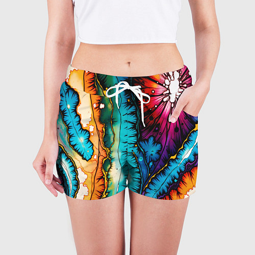 Женские шорты Разноцветный узор / 3D-принт – фото 3