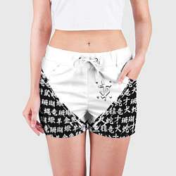 Шорты женские Doom японские символы, цвет: 3D-принт — фото 2