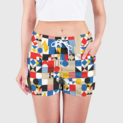 Шорты женские Геометрический балаган, цвет: 3D-принт — фото 2