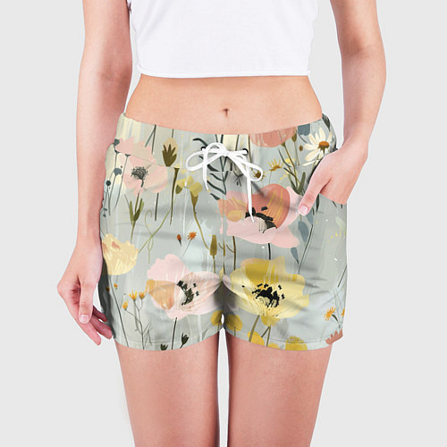Женские шорты Цветы и цветочки / 3D-принт – фото 3