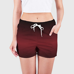 Шорты женские Градиент темно-бордовый, цвет: 3D-принт — фото 2