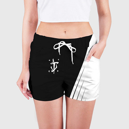 Женские шорты Doom white geometry / 3D-принт – фото 3