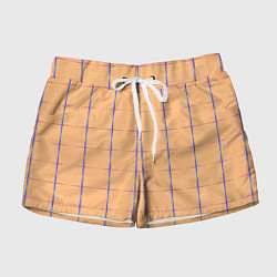 Шорты женские Color beige blue cross, цвет: 3D-принт