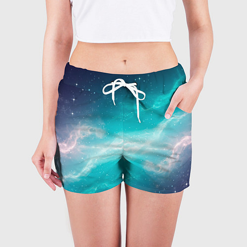 Женские шорты Галактическое сияние небес / 3D-принт – фото 3