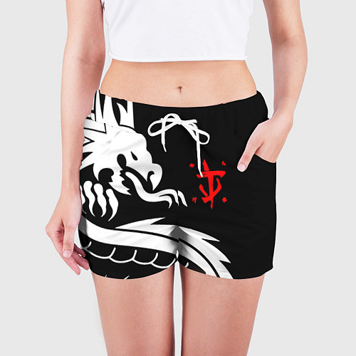 Женские шорты Doom dragon steel / 3D-принт – фото 3