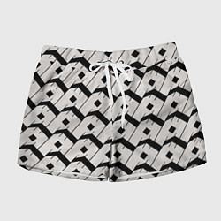 Шорты женские Три буквы: чёрные, цвет: 3D-принт