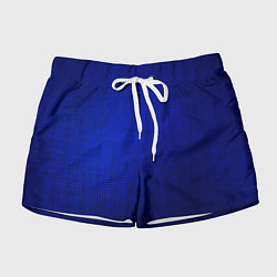 Шорты женские Синий с затемнением текстура, цвет: 3D-принт