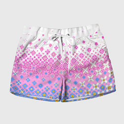 Шорты женские Розово-голубой узор, цвет: 3D-принт