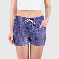 Шорты женские Геометрический градиент фиолетовый, цвет: 3D-принт — фото 2