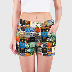 Шорты женские Nirvana - обложки альбомов и песен, цвет: 3D-принт — фото 2