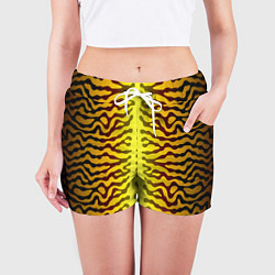 Шорты женские Скумбрия желтая, цвет: 3D-принт — фото 2