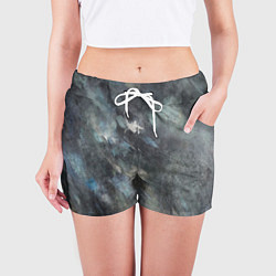 Шорты женские Абстракция - dark oil painting, цвет: 3D-принт — фото 2